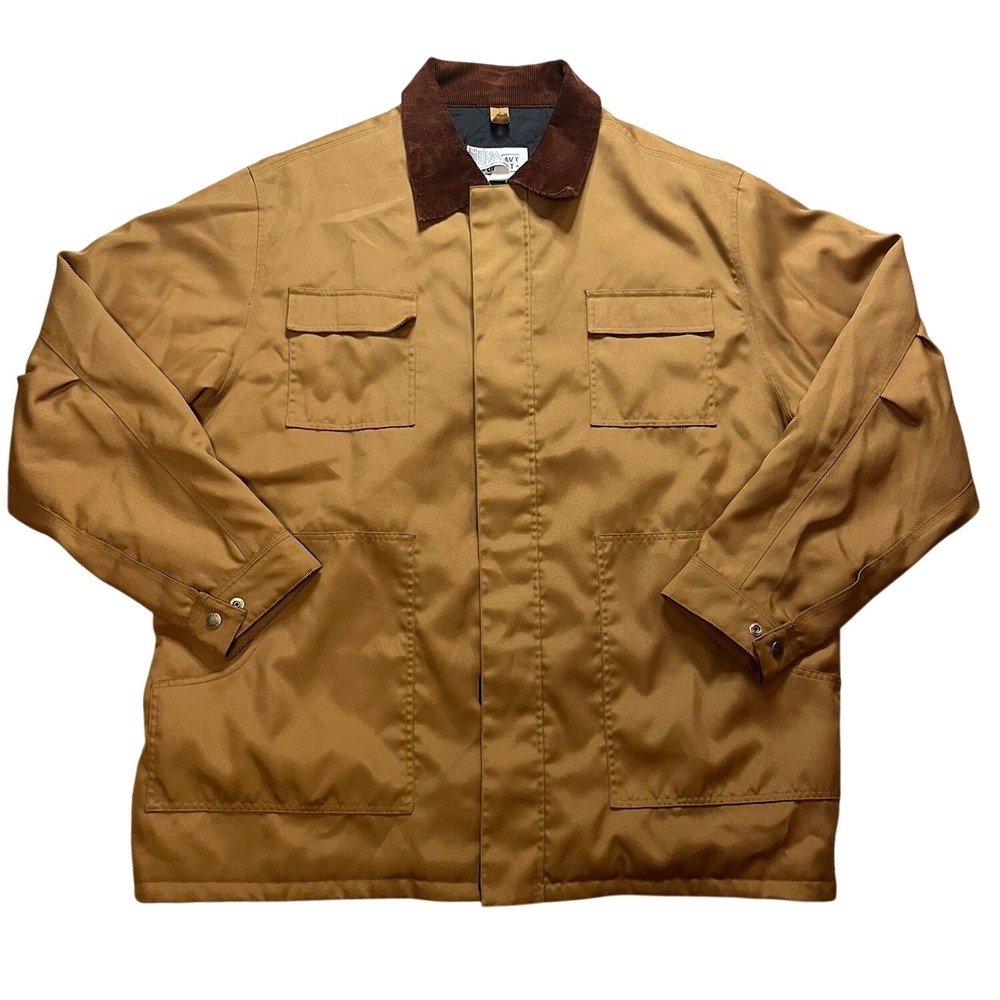Old Navy Outlet Mens XL Barn Jacket Tan Corduroy Collar Quilted Chore Coat